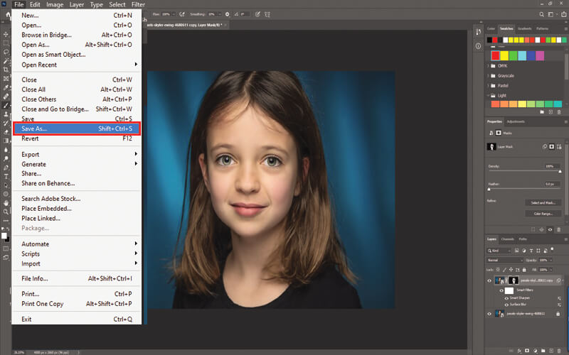 how to save photoshop image