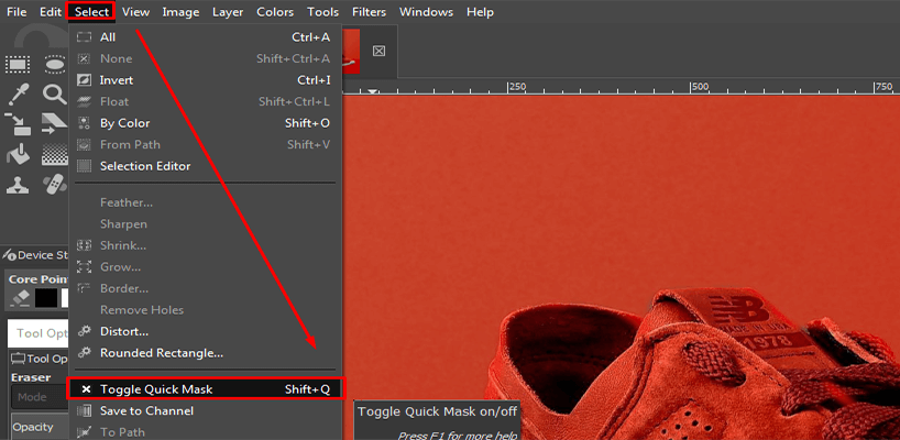 background removal Using Quick Mask 2