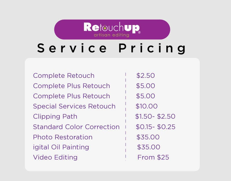 RetouchUp Service Pricing
